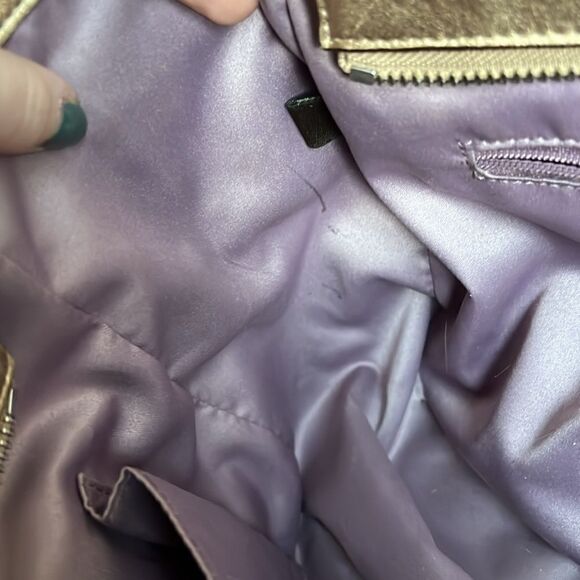 Vintage COACH Authentic Metallic Gold Embossed Purse / Bag - Picture 11 of 15